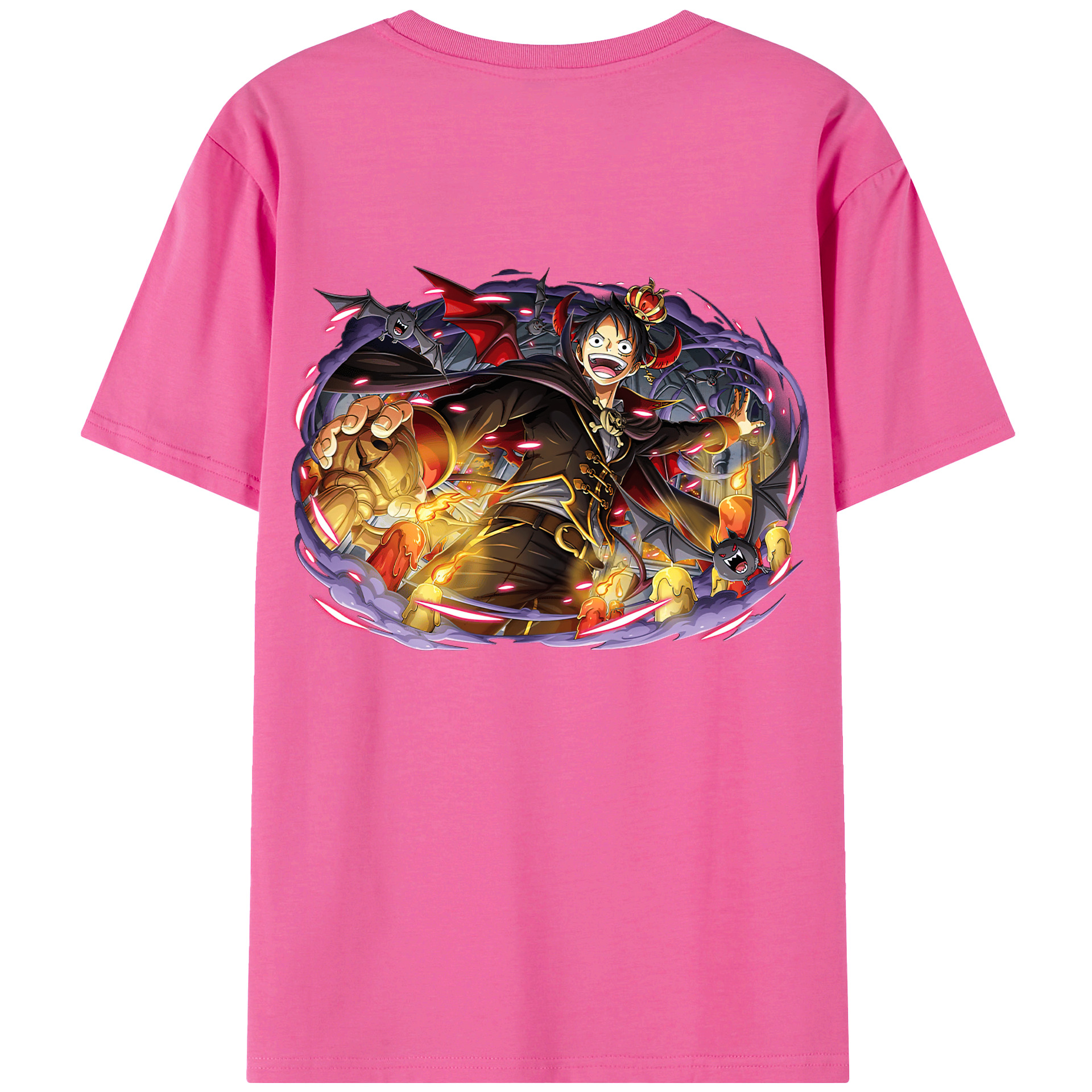ワンピース モンキー・D・ルフィ ONE PIECE Monkey D. Luffy レディース半袖Tシャツ(バックプリント)